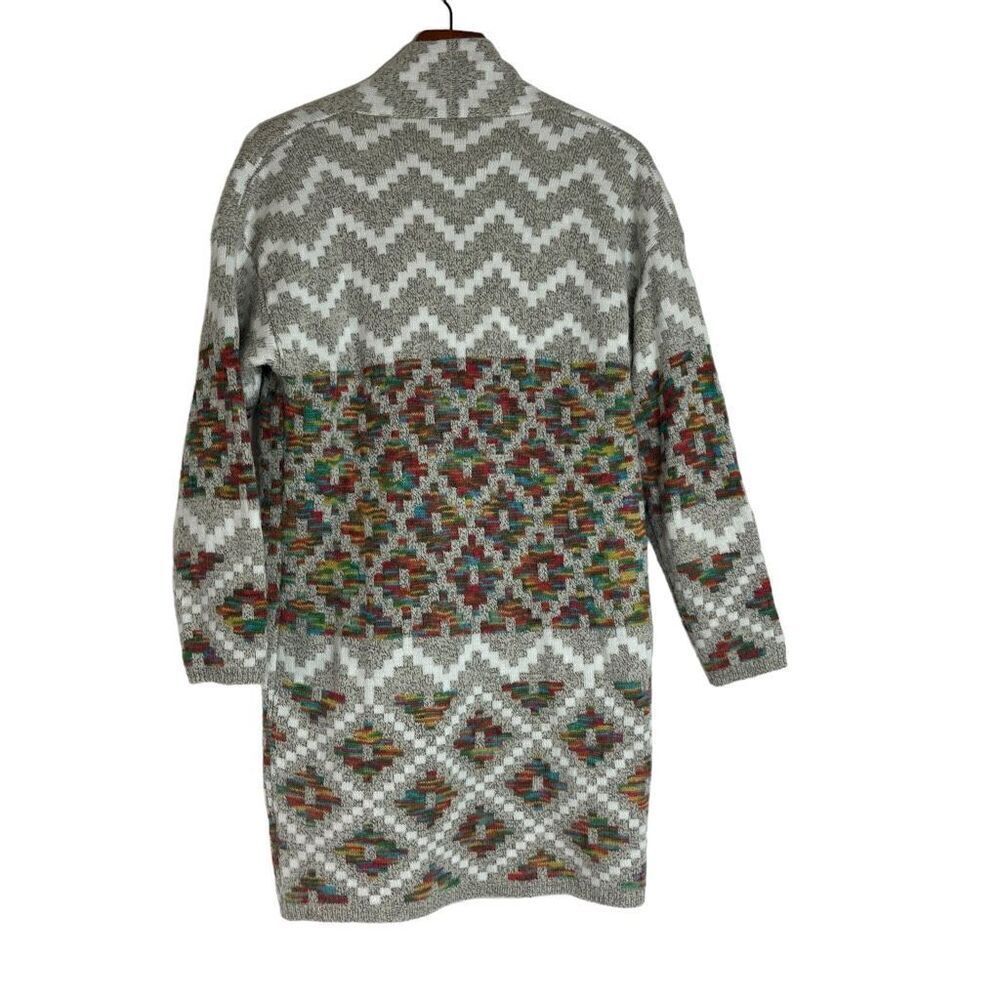 Dreamers By Debut Womens Geometric Open Front Cardigan Multicolor Size Medium - Picture 2 of 14
